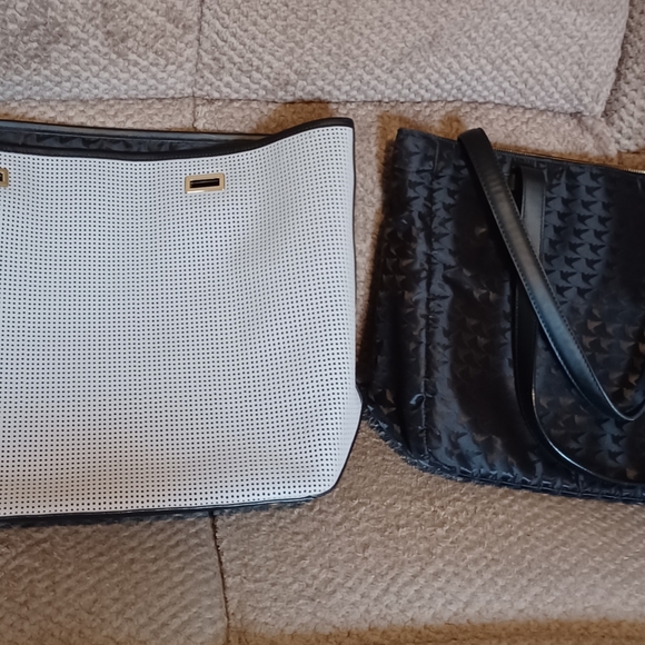 LO & SONS $578 Seville Leather 15 Tote Bag w/ 13" Inner Shell  GRAY Black - Picture 4 of 16